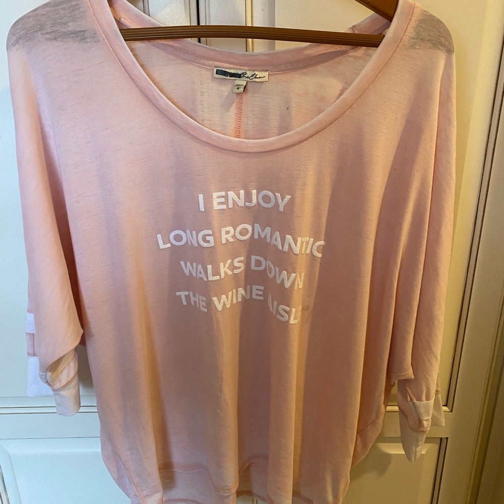 Express 1 11 “I enjoy long romantic walks down the wine aisle “ dusty pink sxL